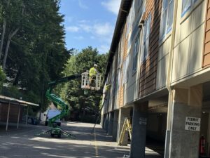 Exterior Painting in Beige of an Apartment Building in Seattle